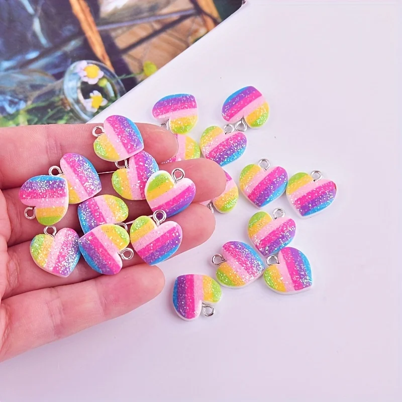 Resin Art Love - 10 шт. разноцветных подвесок в форме