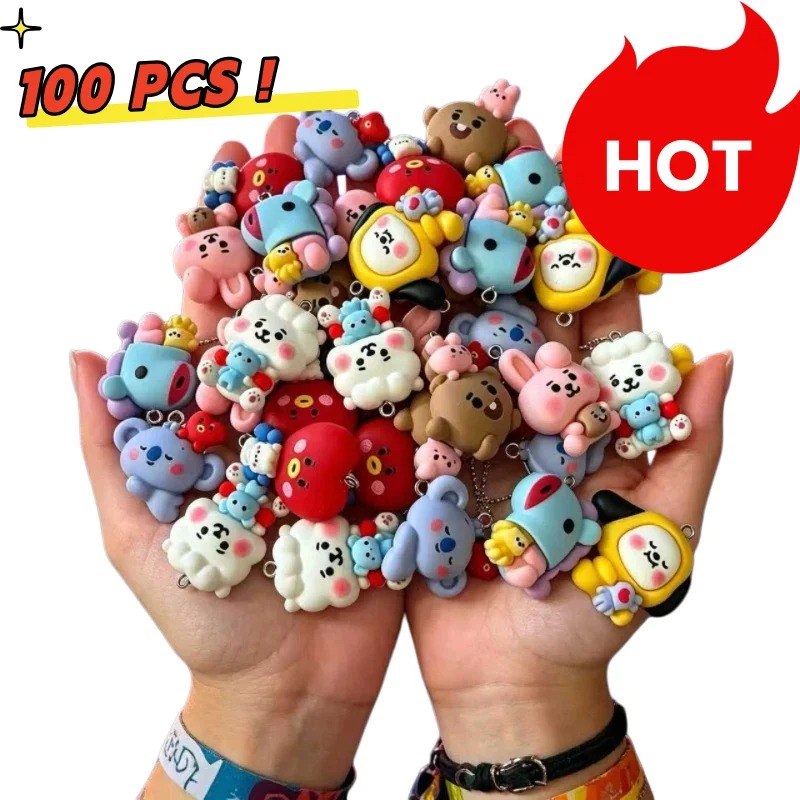 Resin Art Love - 7 шт. смоляных мультяшных шармов BT21